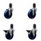Service Caster 4'' Solid Poly Wheel Swivel 1-5/8'' Expanding Stem Caster Set 2 Brakes, 4PK SCC-EX20S414-SPUS-2-PLB-2-158 - alternate 1